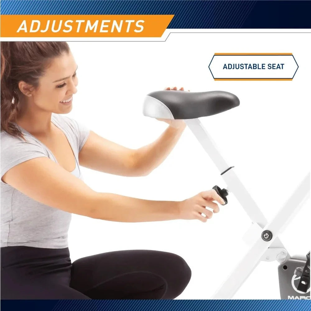 Foldable Upright Exercise Bike with Adjustable Ohberri
