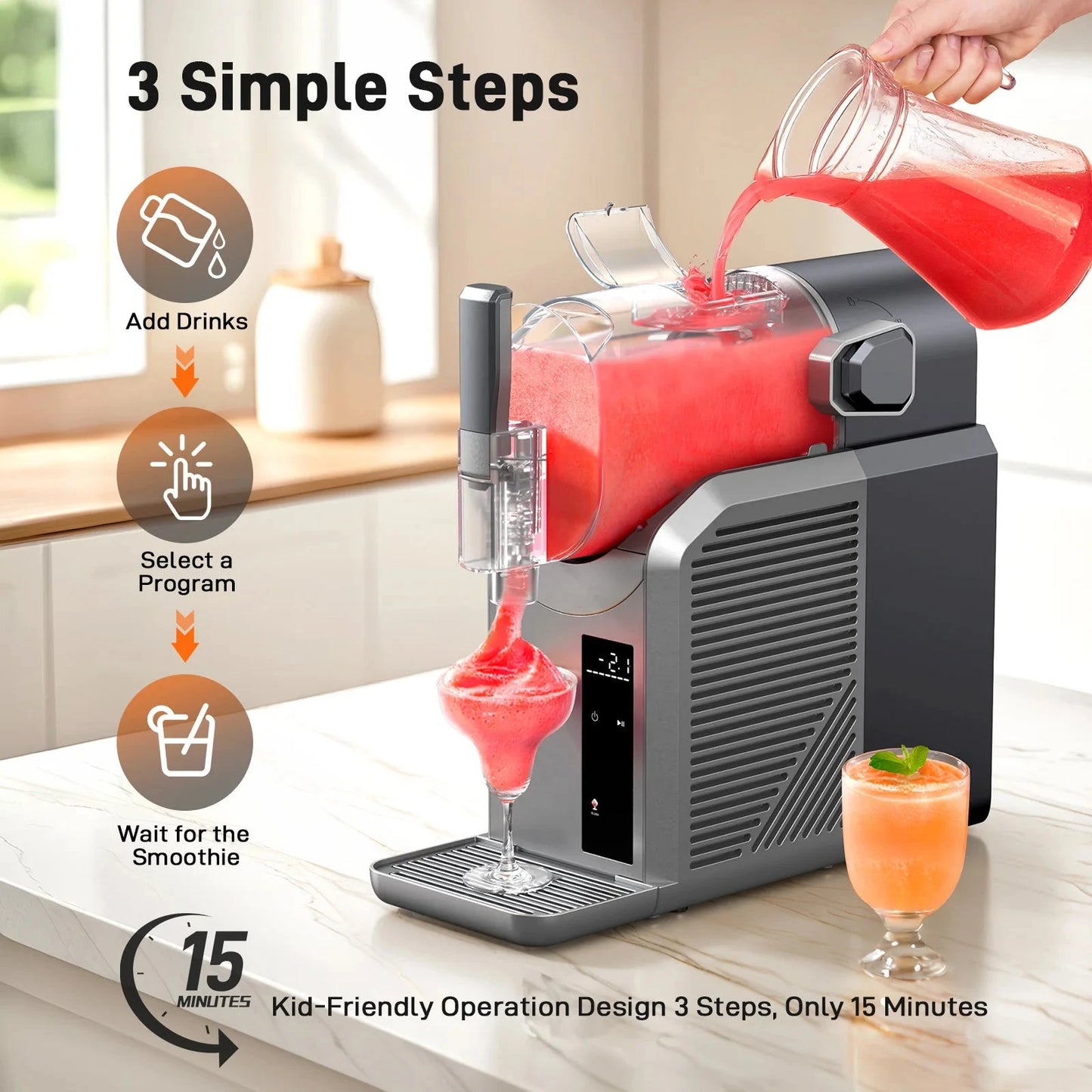 7 in 1 Professional Home Slushie Machine No Ice Needed Rapid Chill Technology Ohberri