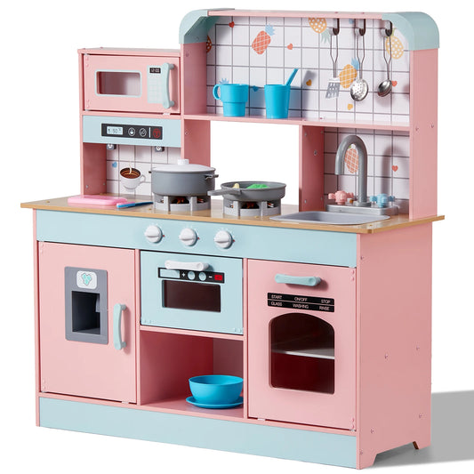 Pretend Play Cooking Toy for Kid Kitchen, Accessories with Lights & Sounds - Ohberri