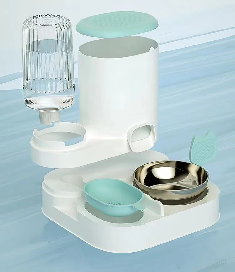 Cat bowl automatic feeder for cats, dogs, pets, water dispensers, integrated cat bowl, cat food basin, dogs, eating, drinking wa Ohberri