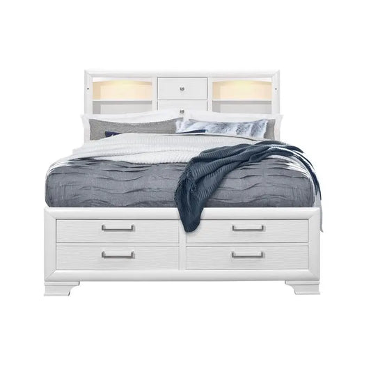 Queen Bedroom Set 5PC White - Modern - Ohberri