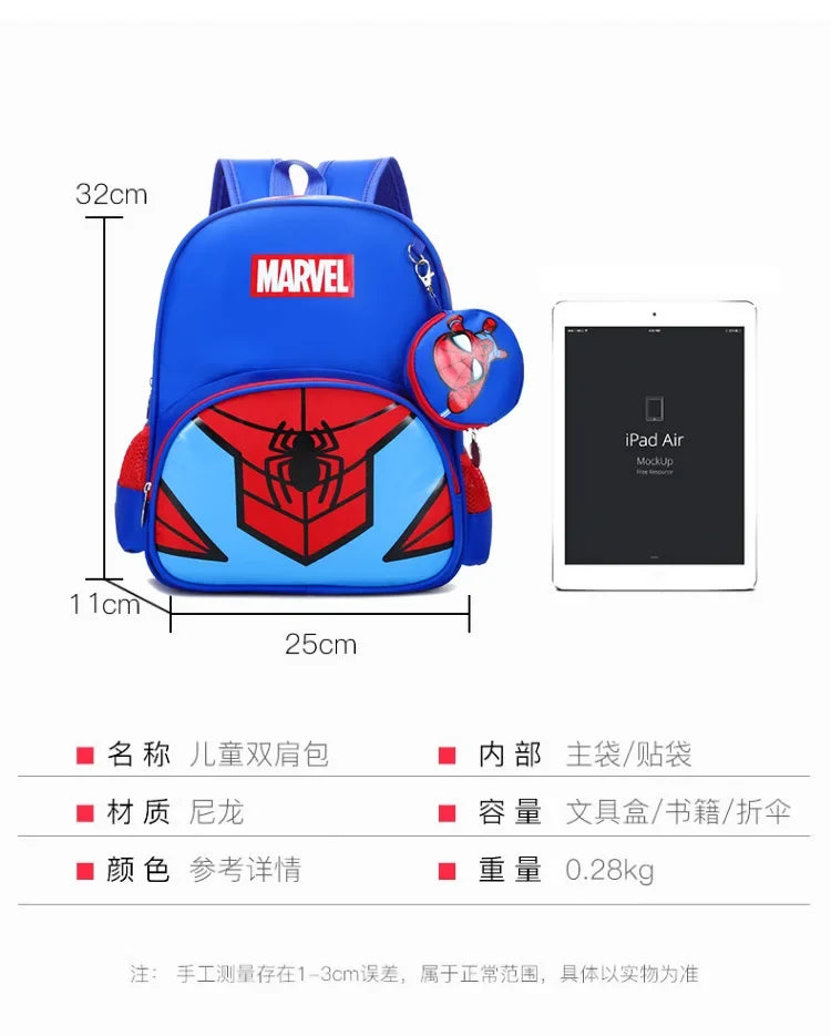 New Children School Bag Boys Girls Spider Man Cartoon Kindergarten Schoolbags Kids Orthopedic Backpacks 4-13 Year - Ohberri