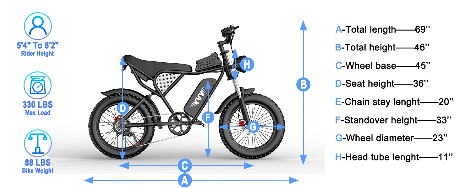 Electric Bicycle 2000W Dual Motor 52V40AH Dual Battery  55KM/H - Ohberri