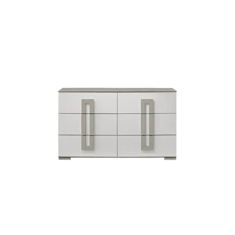 Contemporary 5-Pc King Bed Set with LED Headboard, Wood, White Finish - Ohberri