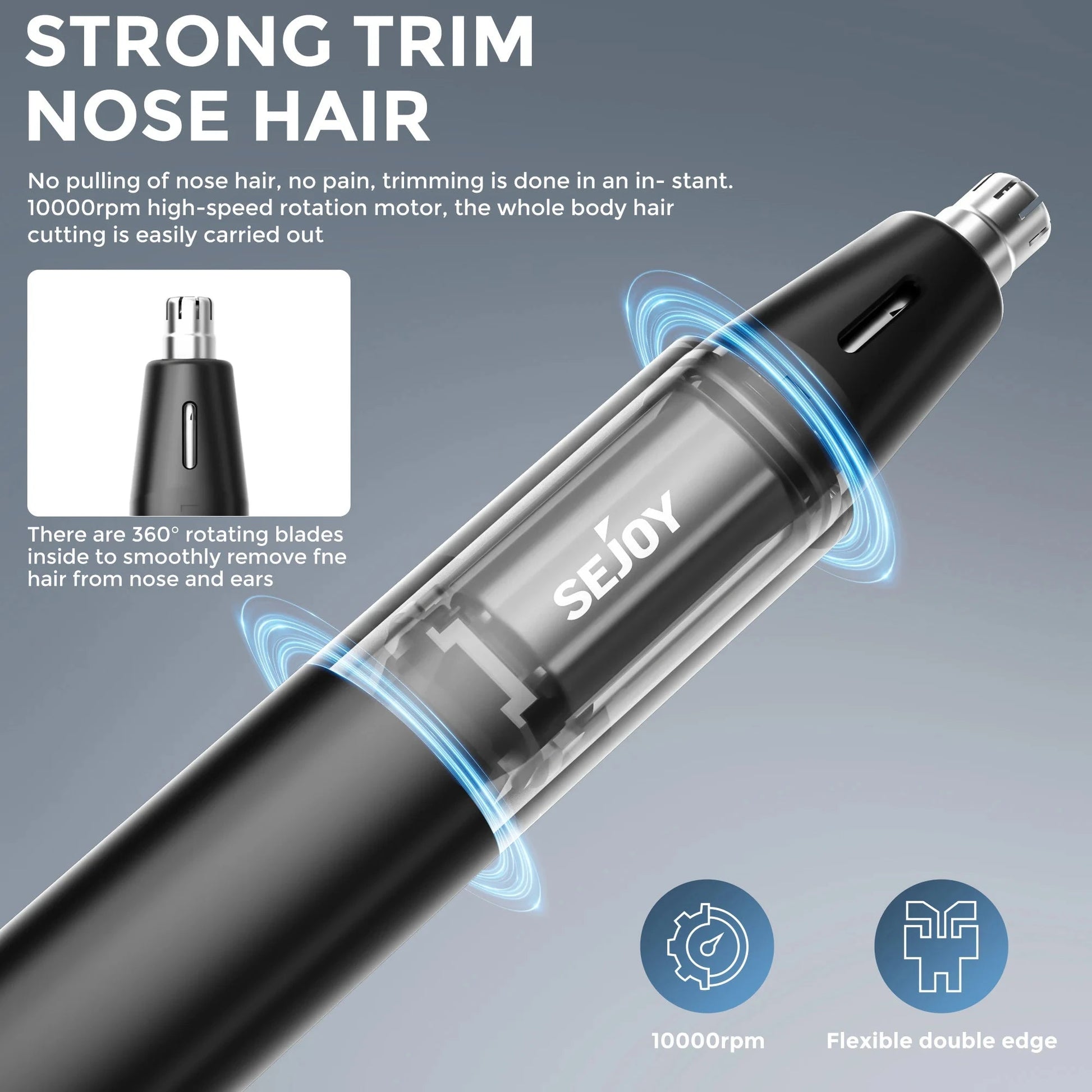 2-IN-1 Nose Hair Trimmer Men Women Ear Hair Trimmer Small Electric Trimmer Ohberri