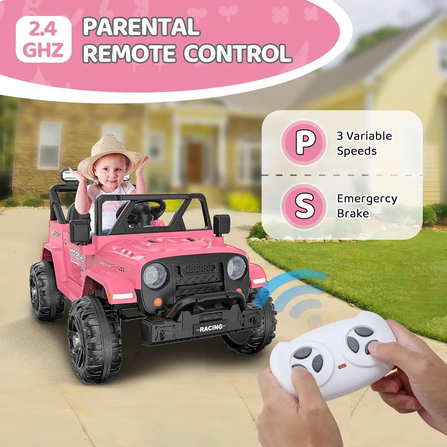 12V Ride On Truck Car with Remote Control with Bluetooth Music - Ohberri
