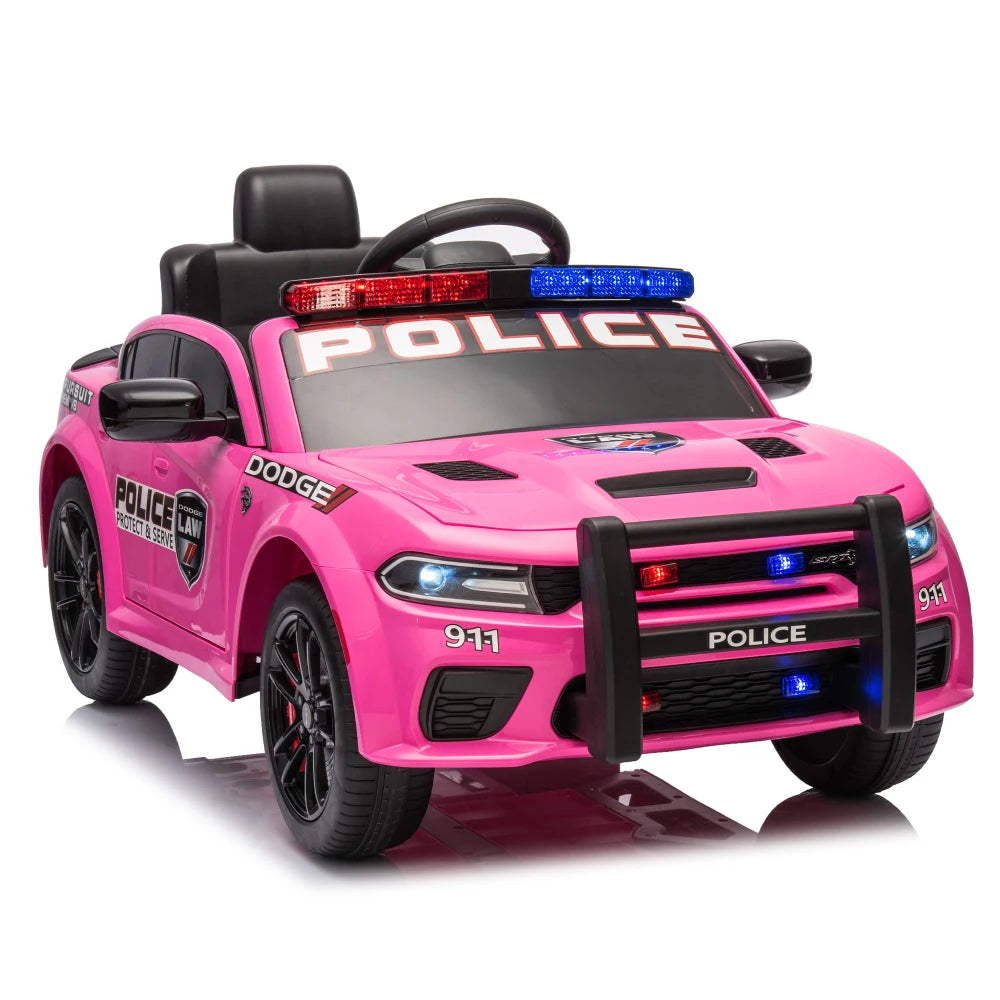 Licensed Dodge Charger,12v Kids ride on police car W/ Remote Control Ohberri