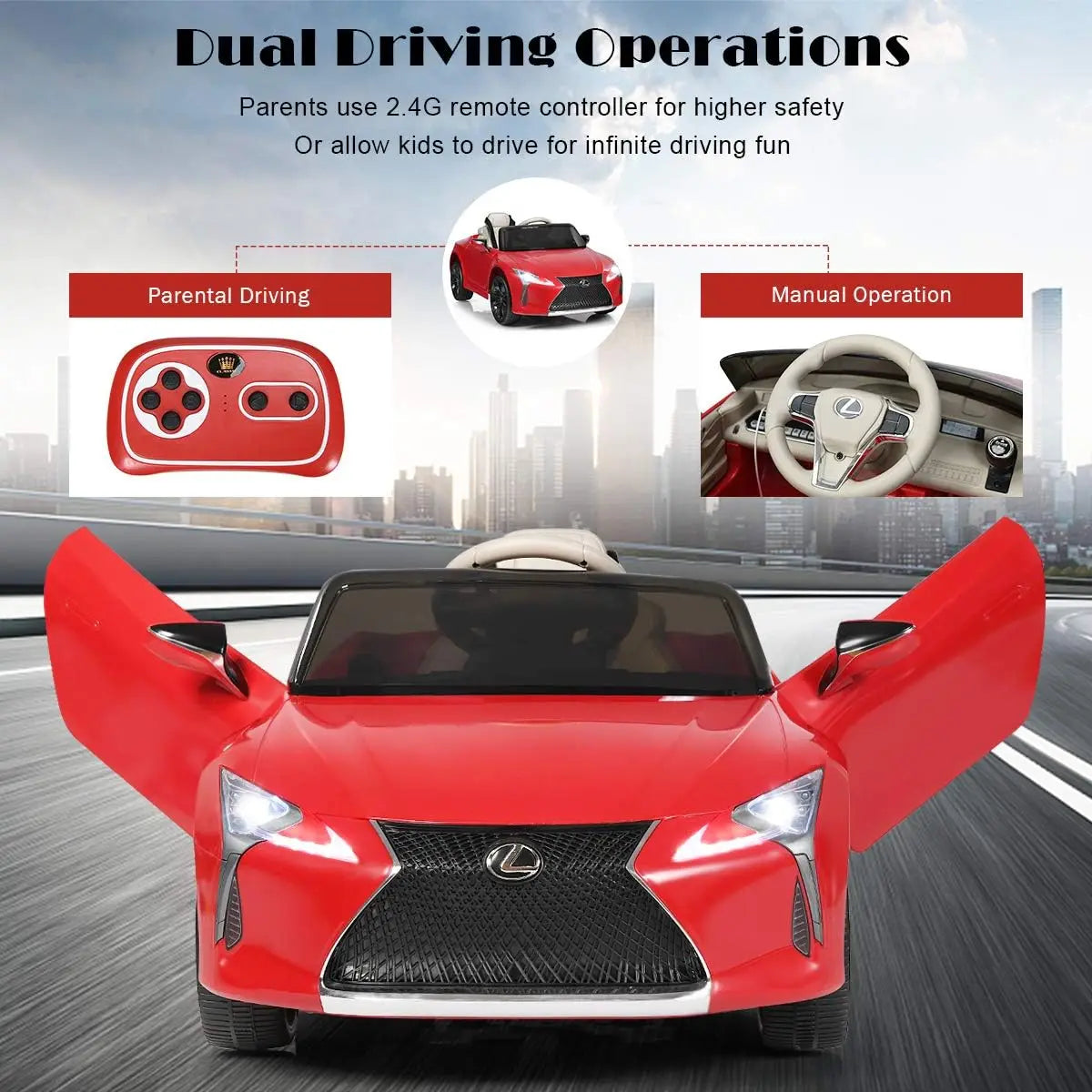 Lexus LC500, 12V Battery Powered Car w/Remote Control - Ohberri
