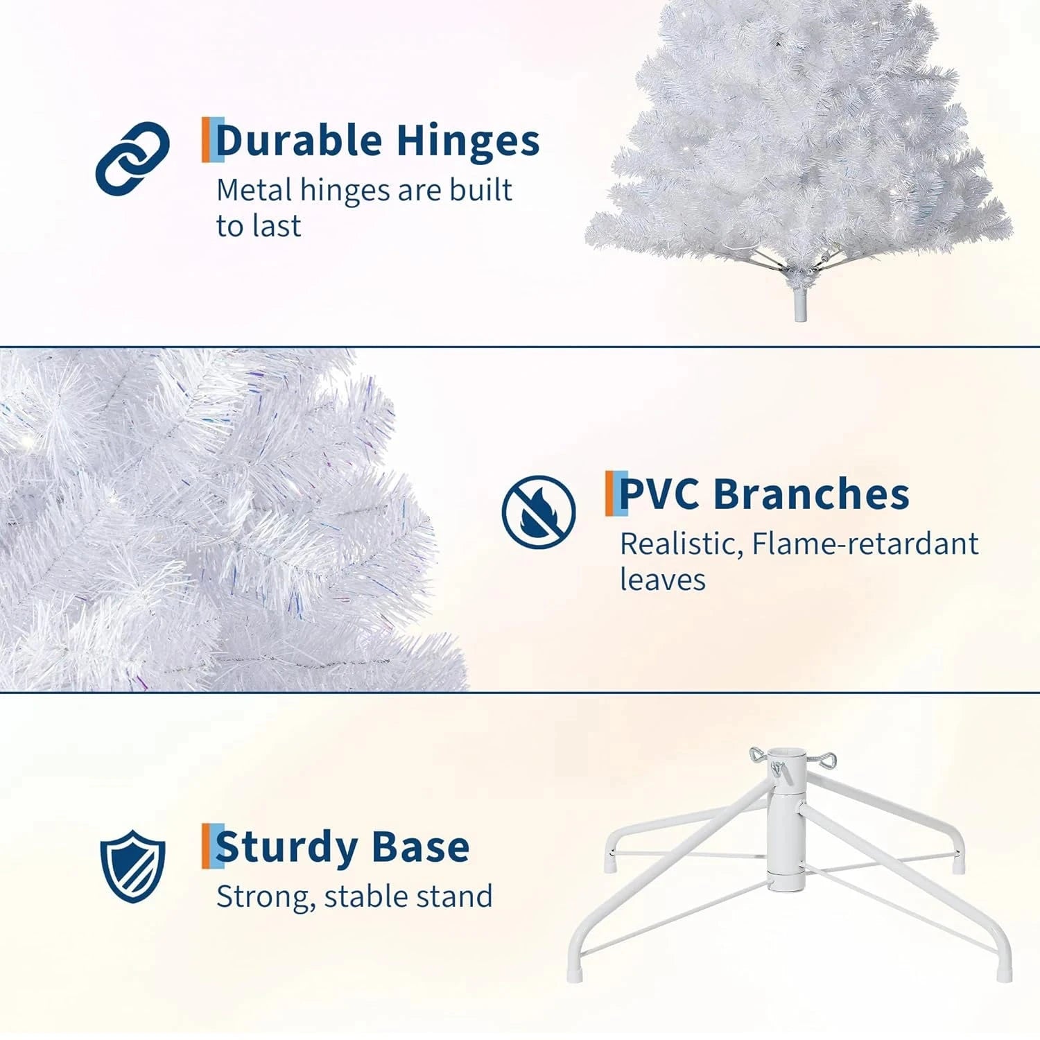 4.5/6/7.5/9Ft Prelit Christmas Tree Rose Gold Tinsel Christmas Tree With Warm White Led Lights Sparkle Ohberri