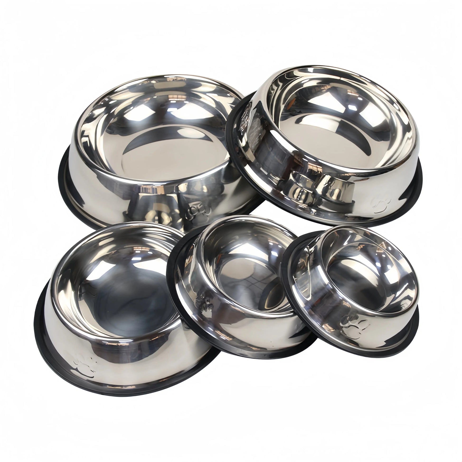 Pet Dog Cat Stainless Steel Bowl Pet Feeding Bowl Cat and Dog Drinking Bowl Metal Feeder Bowl Durable Easy To Clean 6 Sizes Ohberri