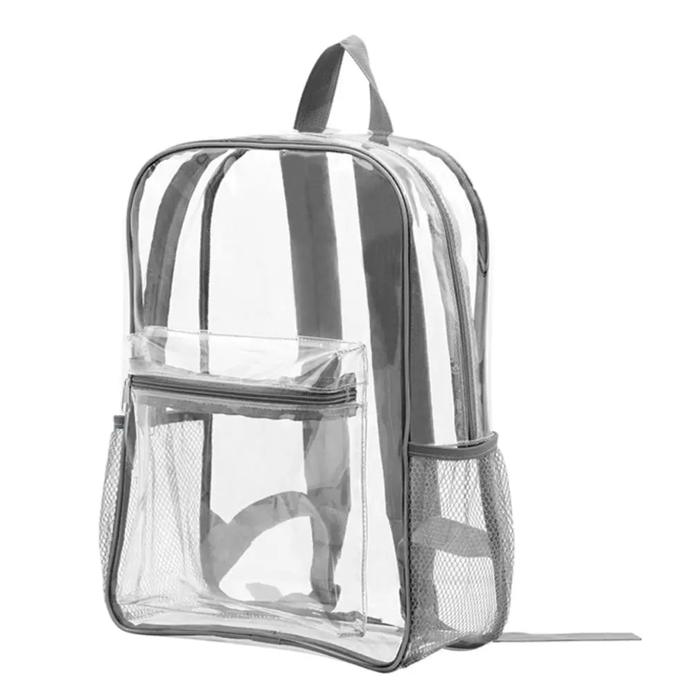 Transparent PVC Outdoor Sports Fitness Knapsack Casual Travel Visible Backpack Large Capacity Waterproof Shoulders Bag - Ohberri