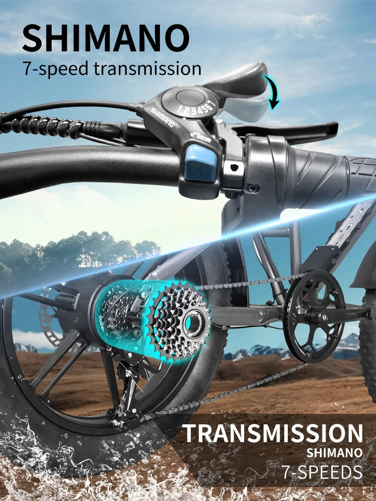 QS7 Electric Bike 1500W 48V 60AH - Ohberri