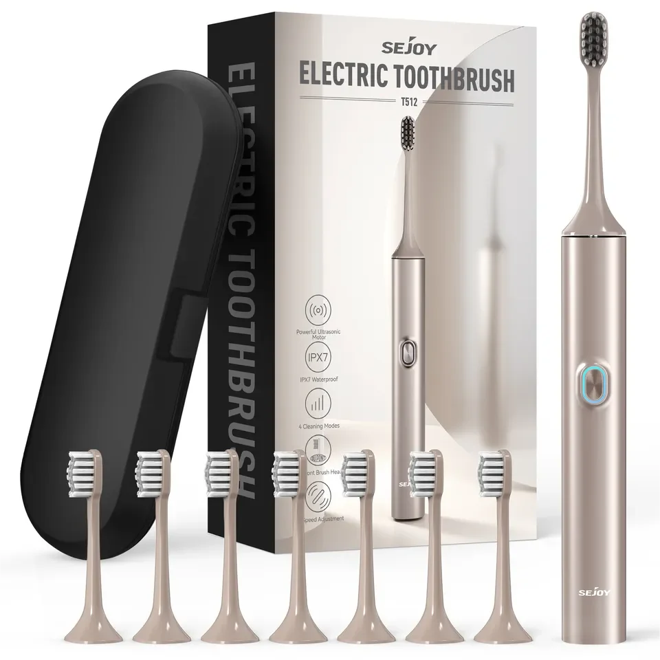 Electric Toothbrush with 8 Brush Heads for Adults Rechargeable Ohberri