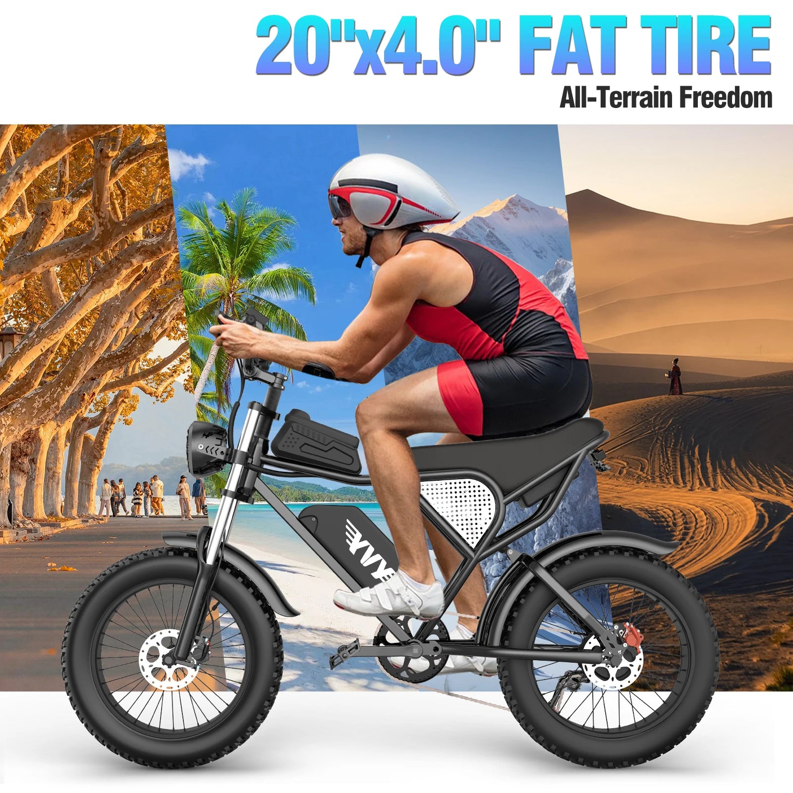 Electric Bicycle 2000W Dual Motor 52V40AH Dual Battery  55KM/H - Ohberri