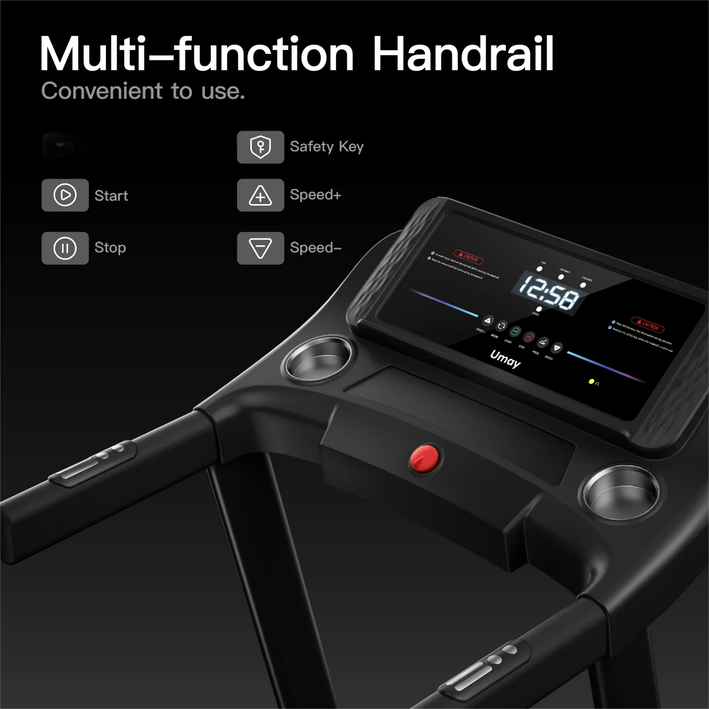 Home Folding Incline Treadmill with Pulse Sensors, 3.0 HP Ohberri