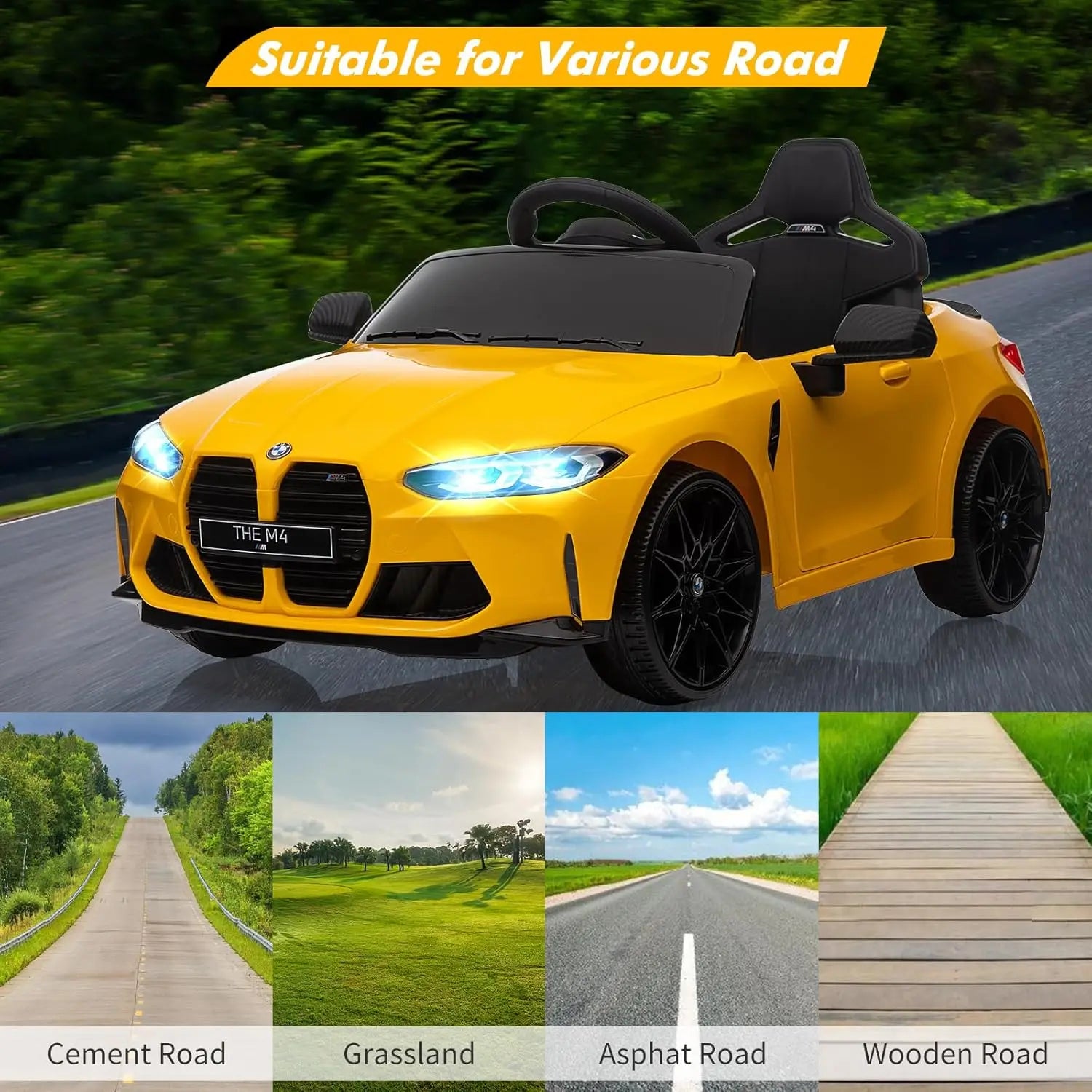 12V Ride On Car for Kids,Licensed M4 Battery Powered Vehicle Car With Remote Control - Ohberri
