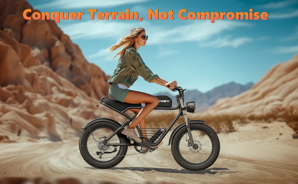 Electric bike 1500W Motor 48V 23AH 20 Inch Fat Tire 32MPH 7-Speed - Ohberri
