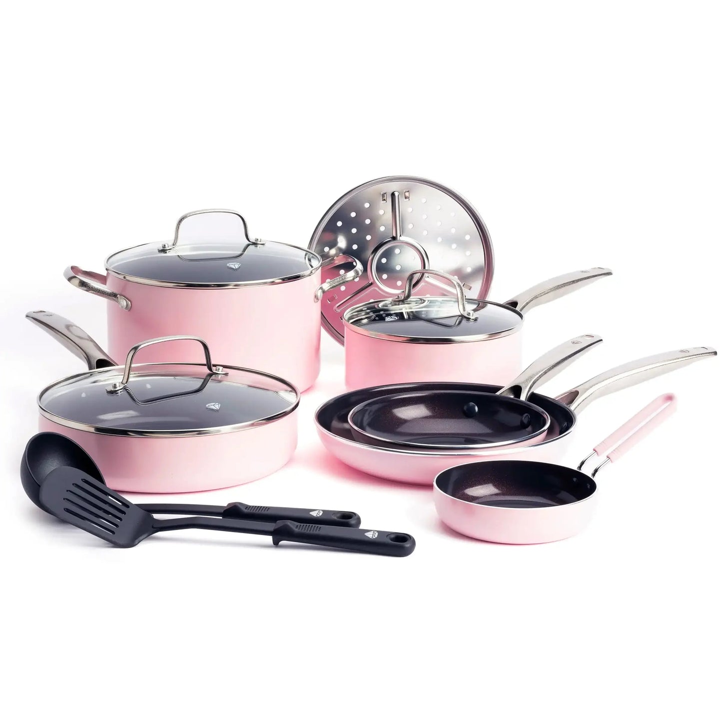 Blue Diamond 12-Piece Toxin-Free Ceramic Nonstick Pots and Pans Cookware Set Ohberri