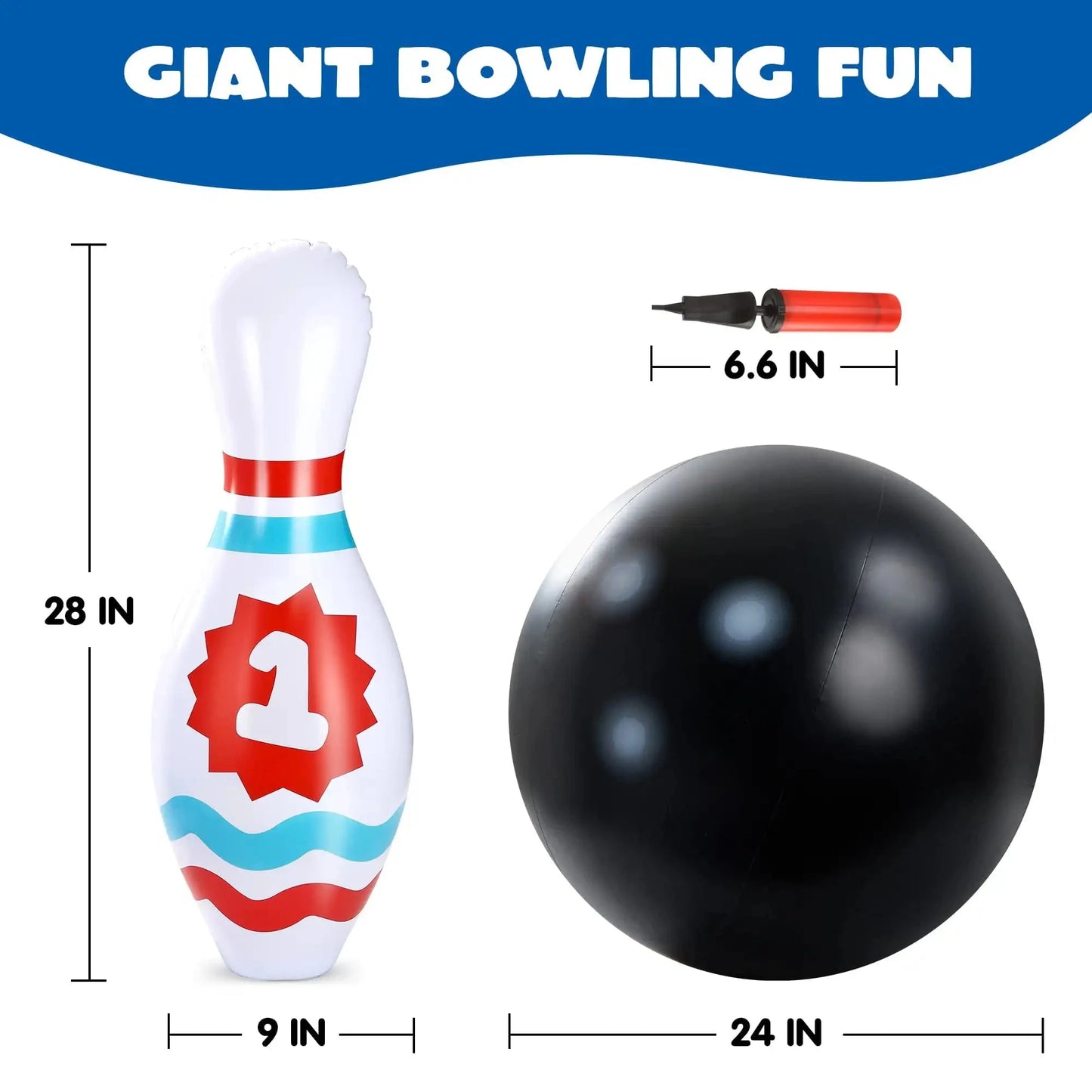 Giant Inflatable Bowling Set for Kids Ohberri