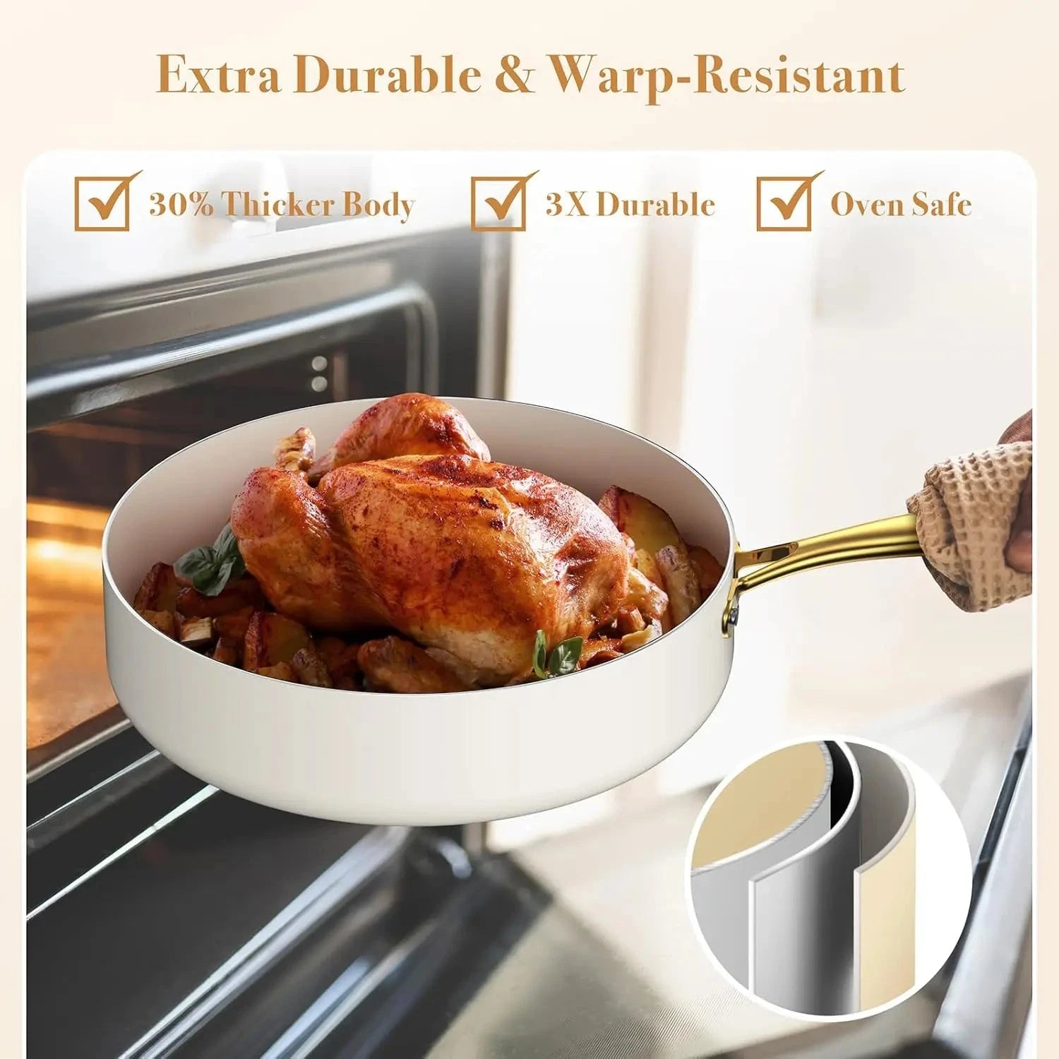 15-Pieces, Pots and Pans Set Non Stick, Oven Safe Non Toxic Cookware Set Ohberri