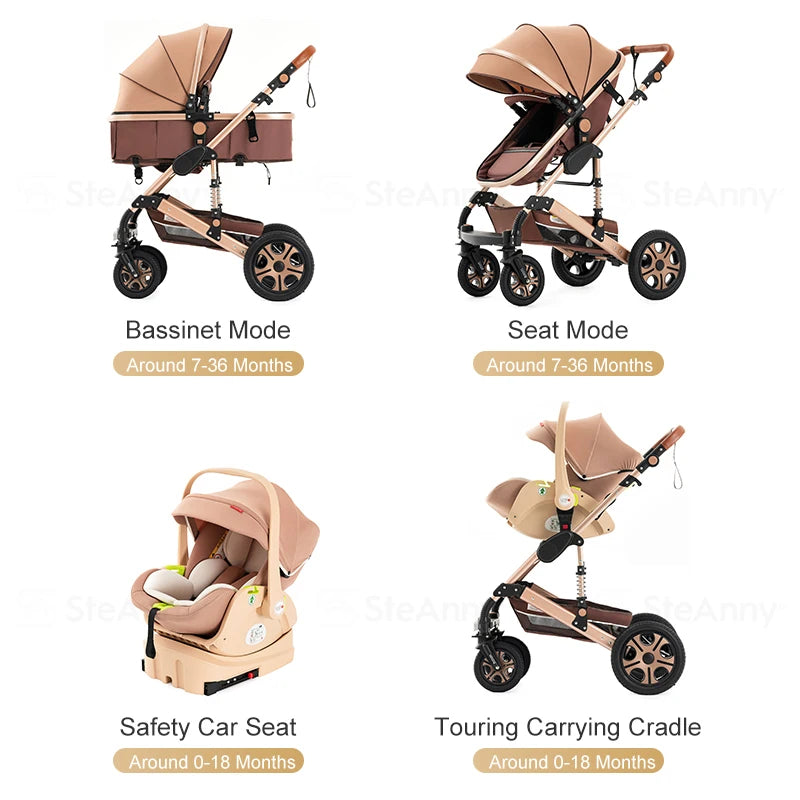3 in 1 Baby Stroller with Isofix Base Reversible - Ohberri