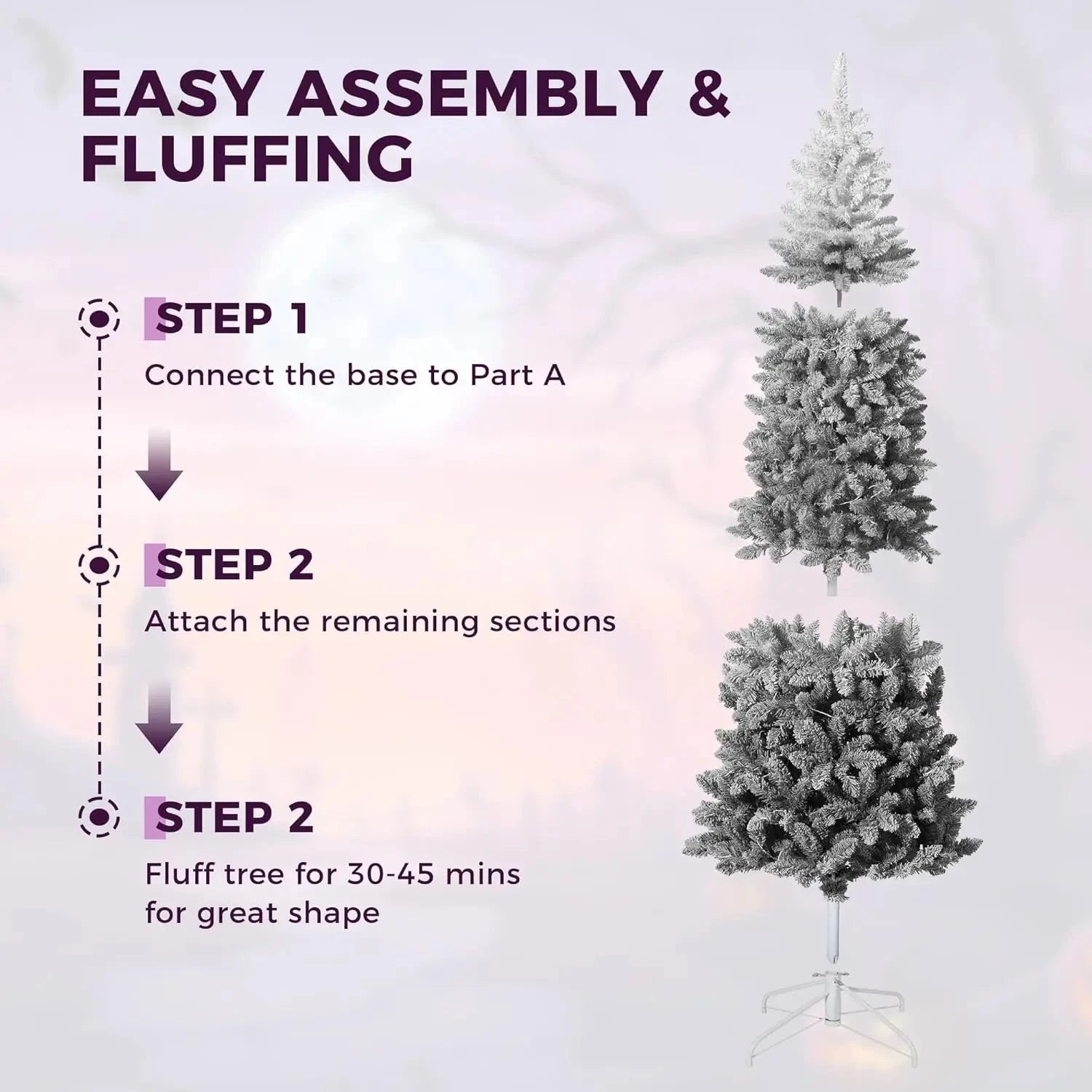 6Ft 7.5FT Prelit Christmas Tree with Lights Slim Artificial Ohberri