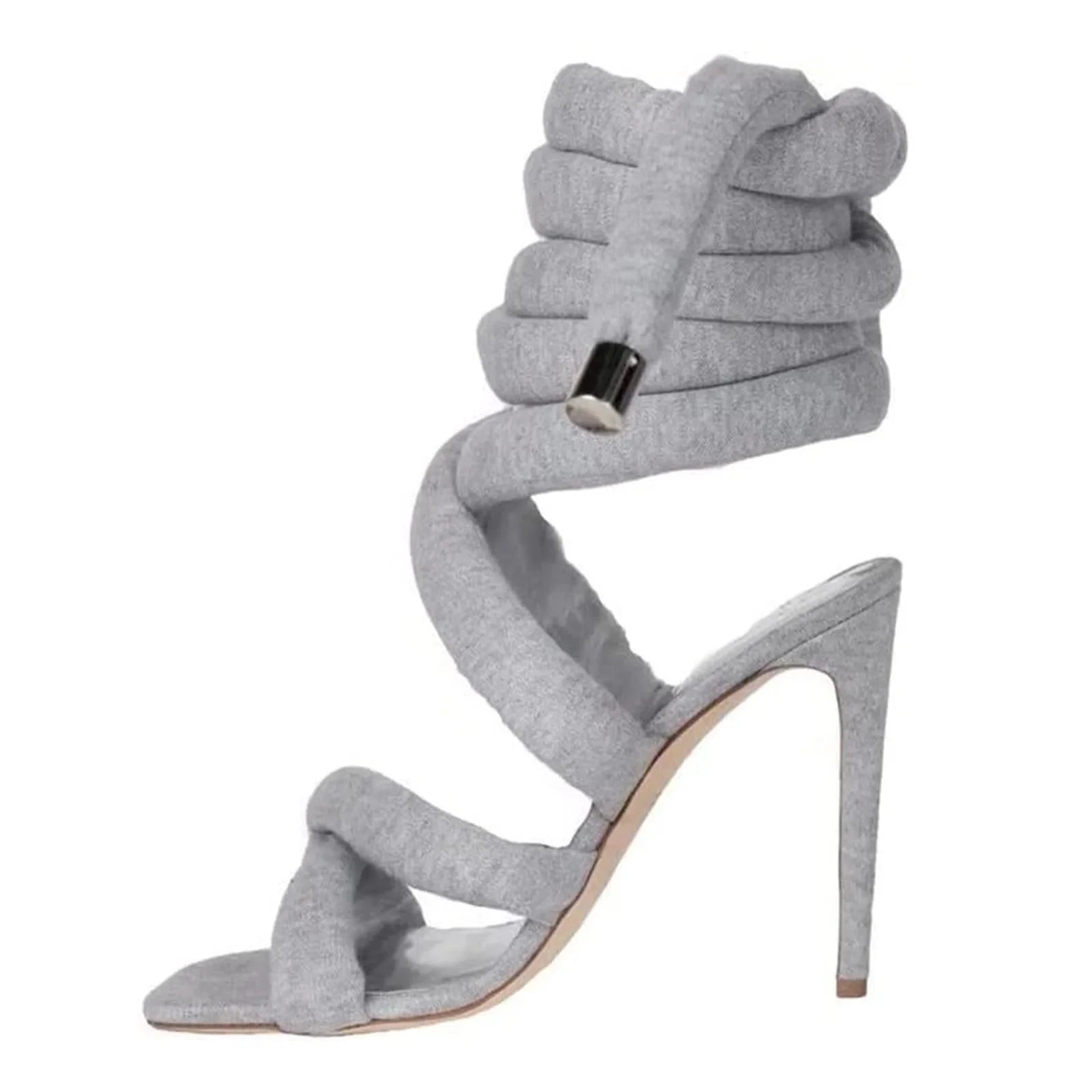 Grey strappy gladiator Heels Ohberri