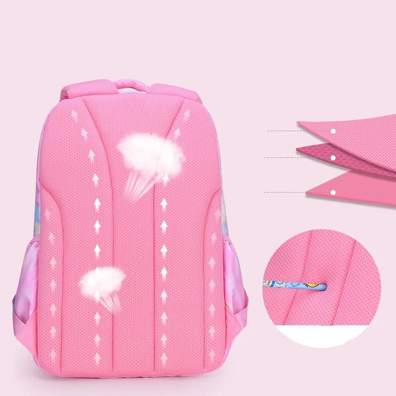 Children Girl Backpack School Bag Pink For Kid Child Teenage Schoolbag Primary Kawaii Cute Waterproof - Ohberri