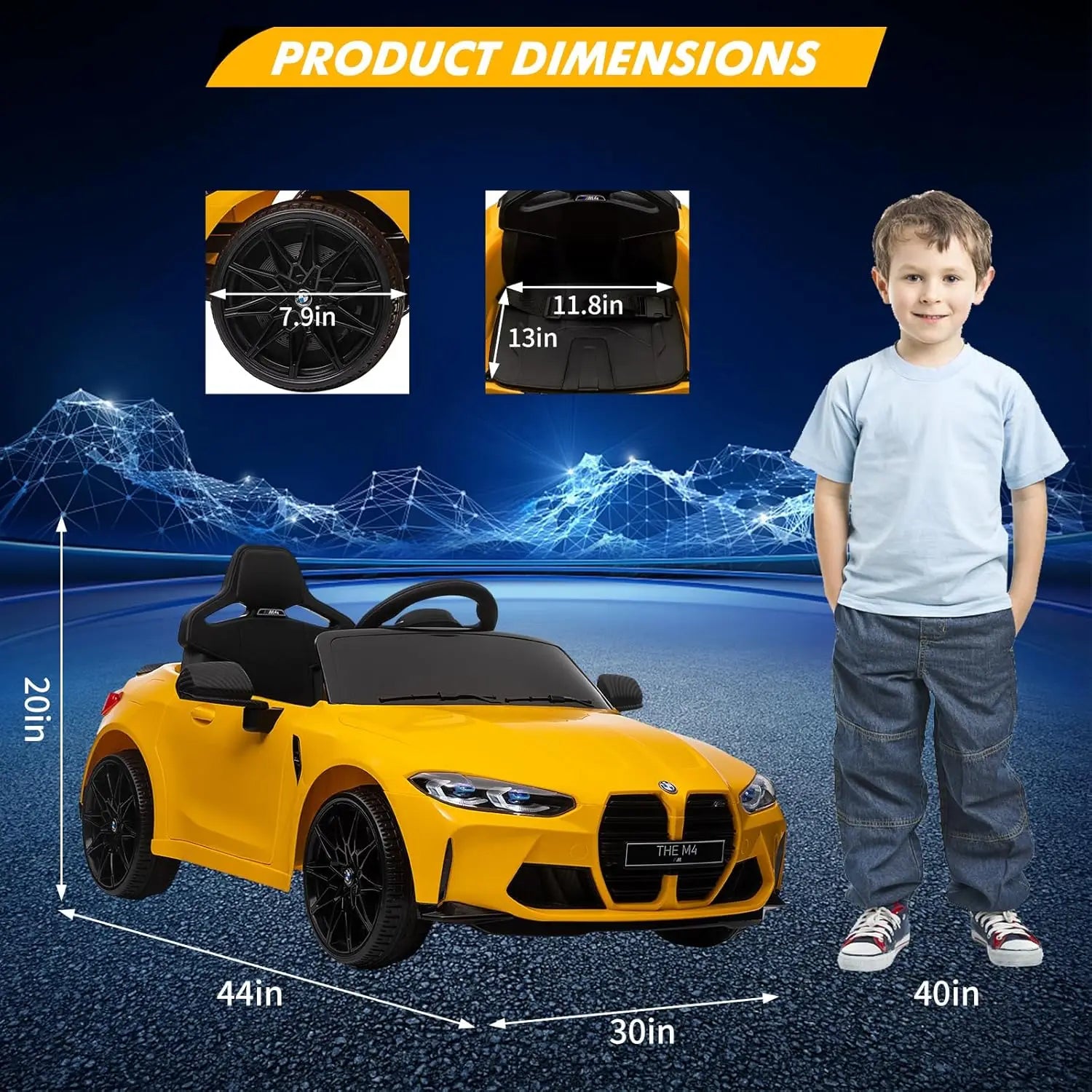 12V Ride On Car for Kids,Licensed M4 Battery Powered Vehicle Car With Remote Control - Ohberri
