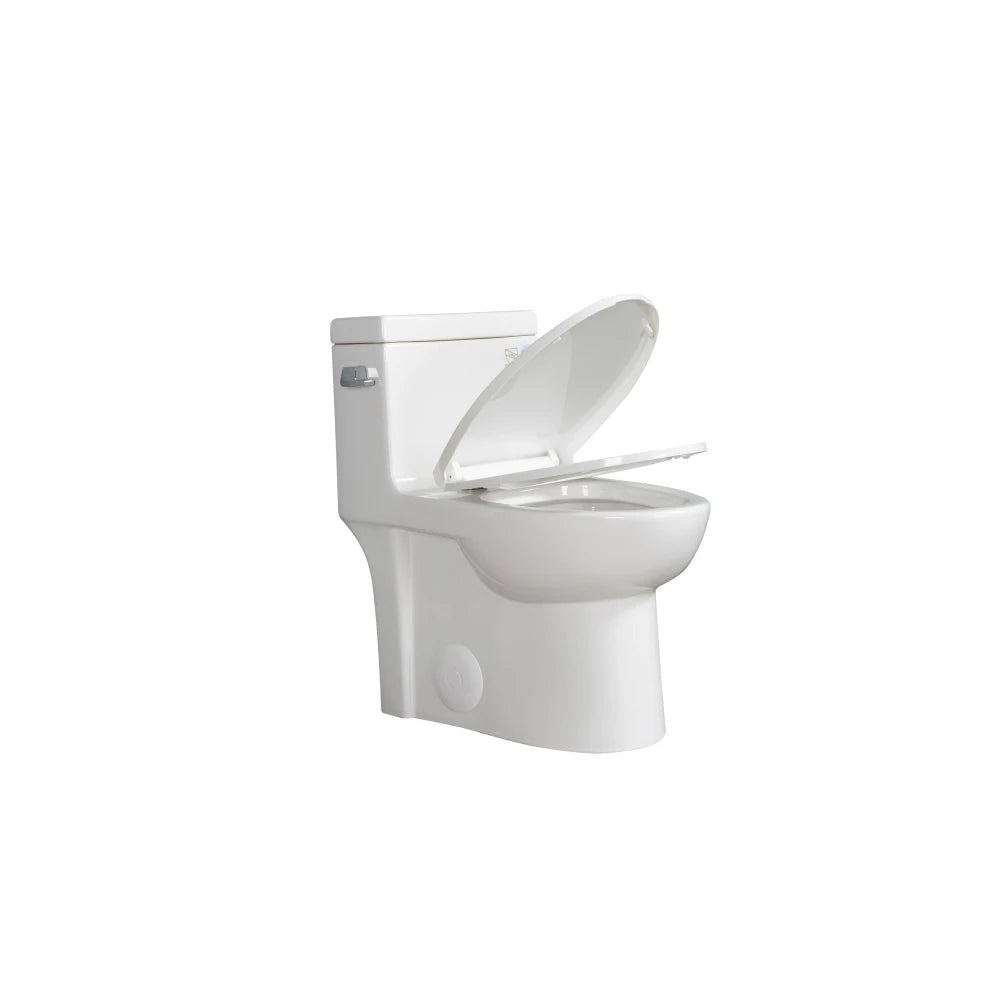 1.28 GPF Single-flush One Piece Toilet, Water-Saving Elongated Ohberri