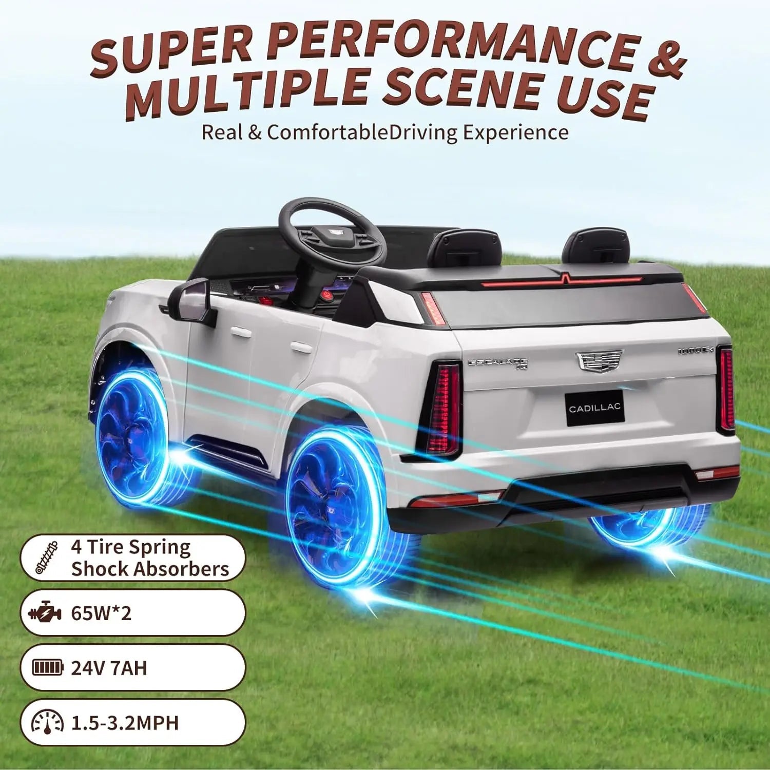 24V Ride On Car, Electric Vehicle With Remote Control, 2 Seater Ohberri