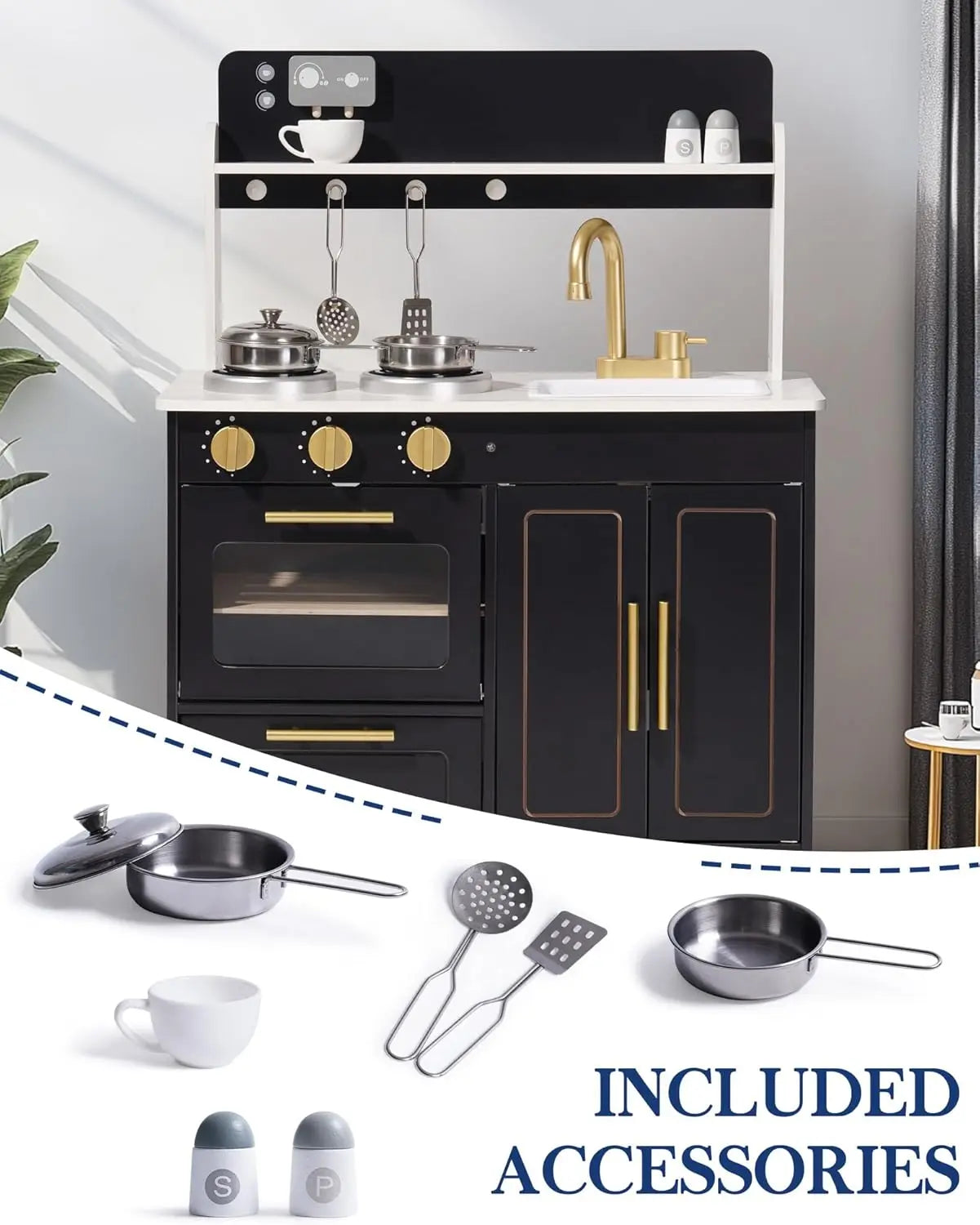 Play Kitchen Wooden with Marble-Style - Ohberri