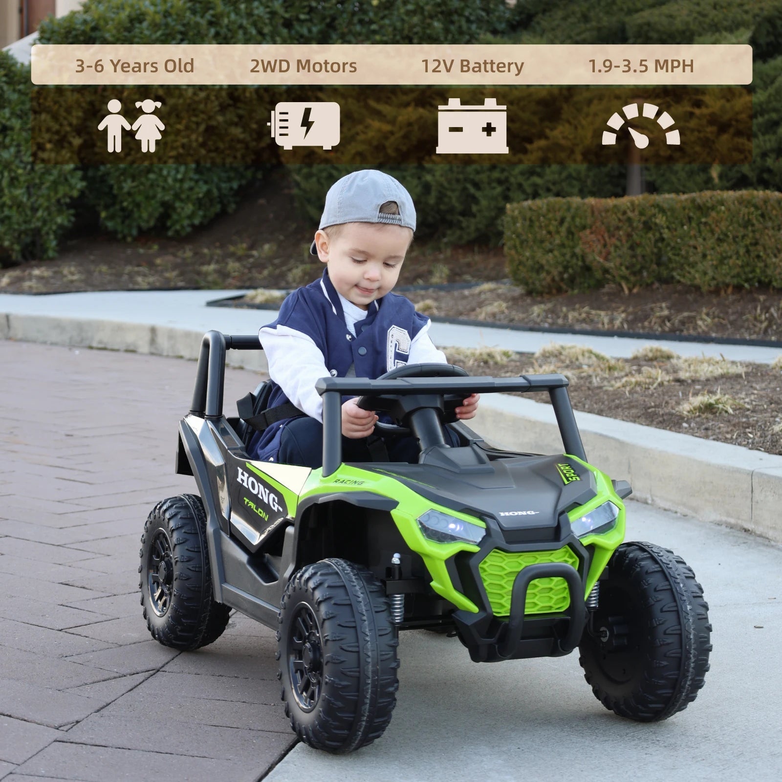 12V Kids UTV Car Electric Ride on Toy Battery ATV Vehicle w/ Remote Control LED Ohberri