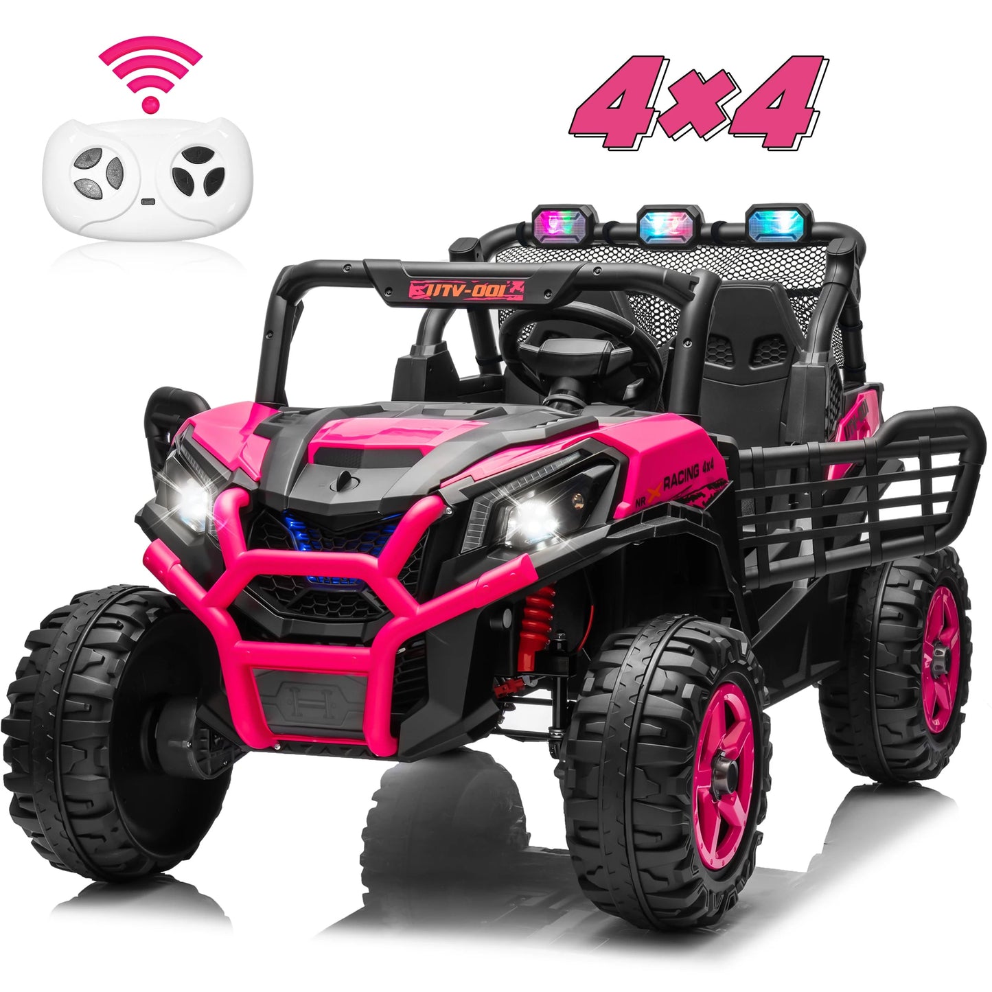 24V XL 2 Seater Ride on Toys Car for Girls, 2WD/4WD Switchable Off-Road UTV Ohberri