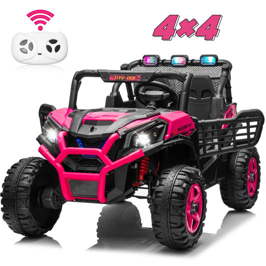 24V XL 2 Seater Ride on Toys Car for Girls, 2WD/4WD Switchable Off-Road UTV Ohberri