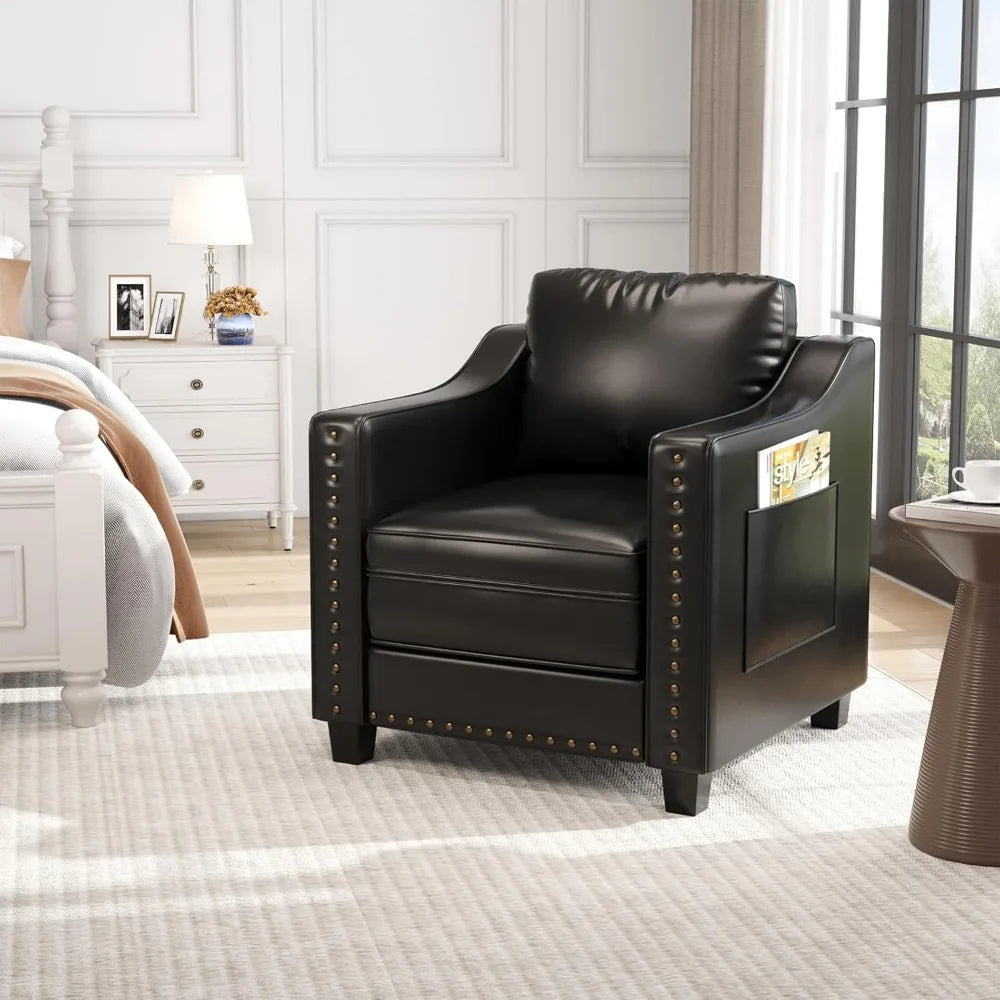 Faux Leather Accent Chair - Ohberri