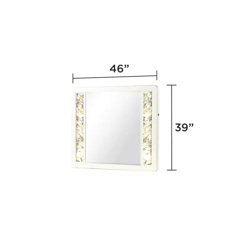 5-Pc King Upholstered Bedroom Set with Wood & Gold Accents in Beige - Ohberri