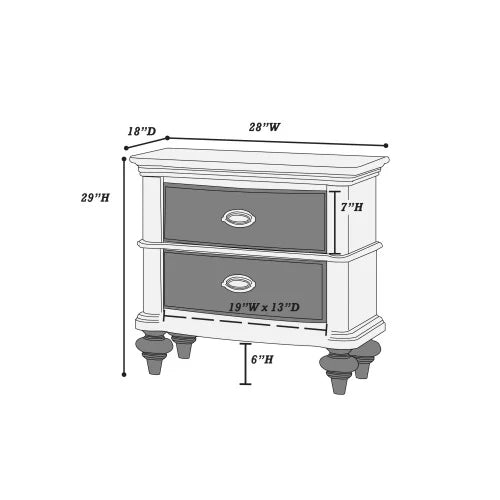 Glamorous 3pc Bedroom Set California King Size Bed 2x Nightstands Tufted Headboard Furniture - Ohberri