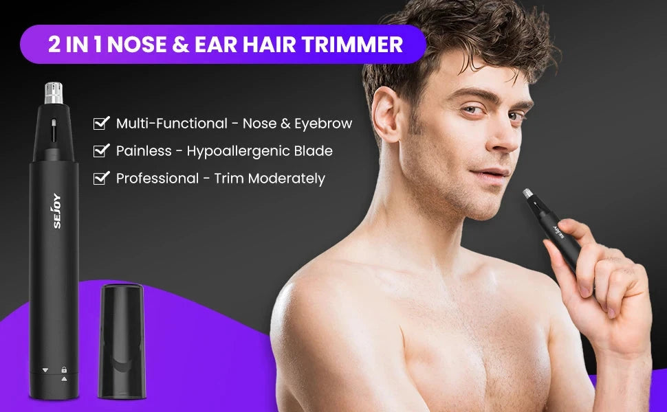 2-IN-1 Nose Hair Trimmer Men Women Ear Hair Trimmer Small Electric Trimmer Ohberri