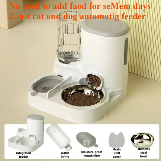 Cat bowl automatic feeder for cats, dogs, pets, water dispensers, integrated cat bowl, cat food basin, dogs, eating, drinking wa Ohberri