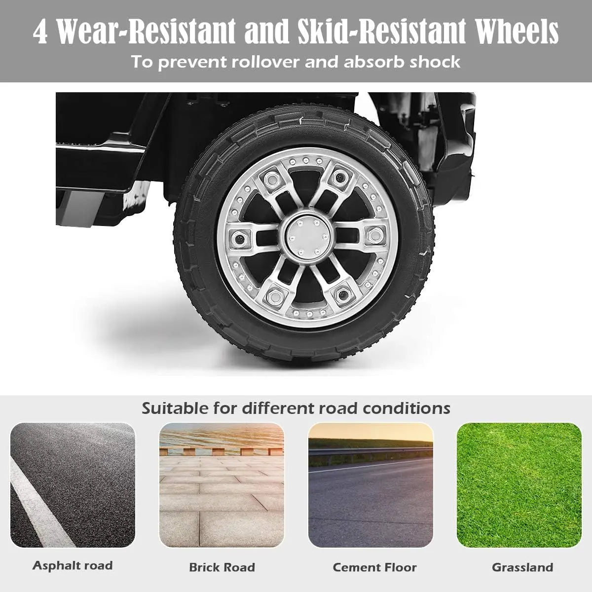 Ride On Car, 12V 2WD Powered Truck, Manual/Parental Remote Control Modes Ohberri