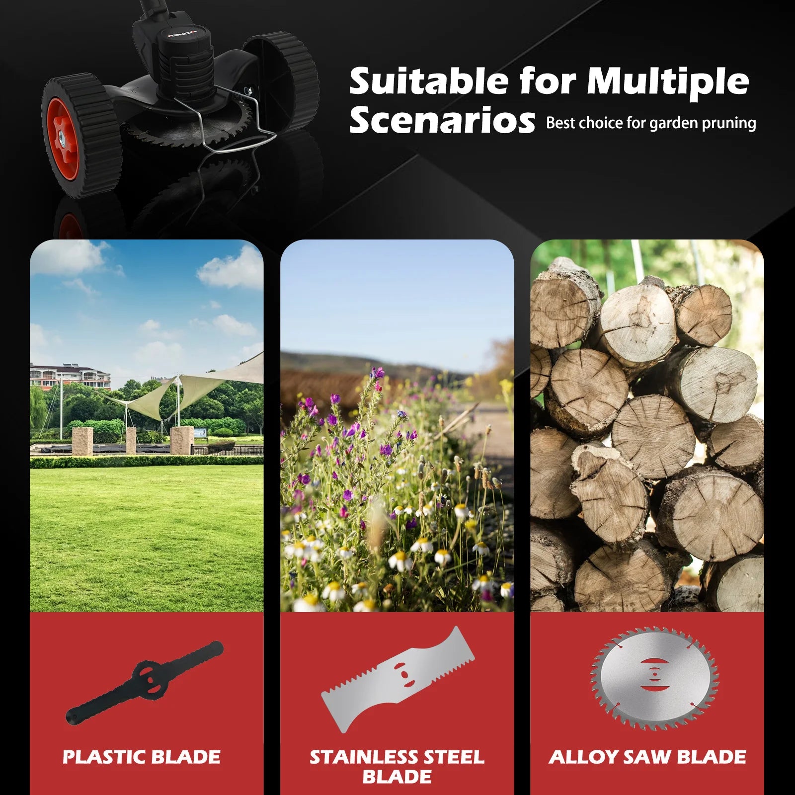 Electric Weed Wacker String Grass Trimmer Cordless with 2x2.0Ah Battery 21V Lightweight Lawn Grass for Garden and Yard Lawn - Ohberri