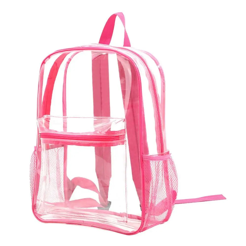 Transparent PVC Outdoor Sports Fitness Knapsack Casual Travel Visible Backpack Large Capacity Waterproof Shoulders Bag - Ohberri