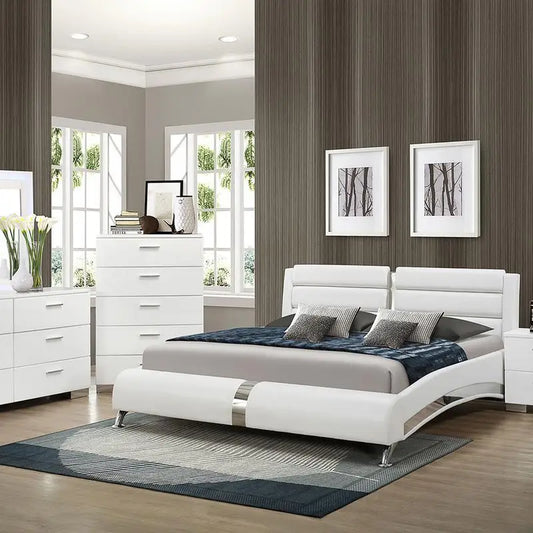 5-Pc Eastern King Bedrm Set in White Finish - Ohberri