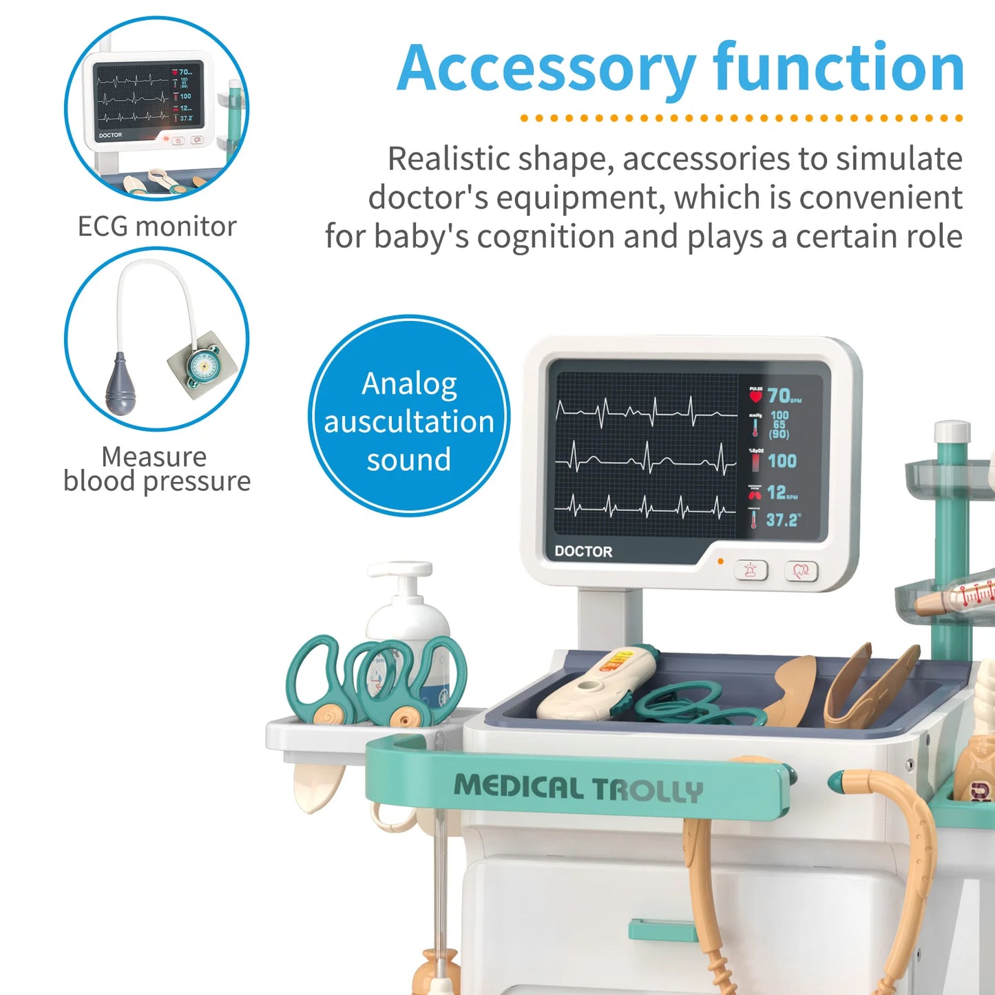 Children's Doctor Toy Set Role-Playing Injection and Stethoscope Simulation - Ohberri