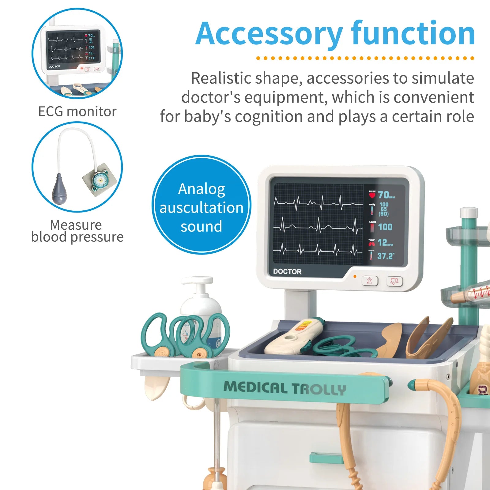 Children's Doctor Toy Set Role-Playing Injection and Stethoscope Simulation - Ohberri