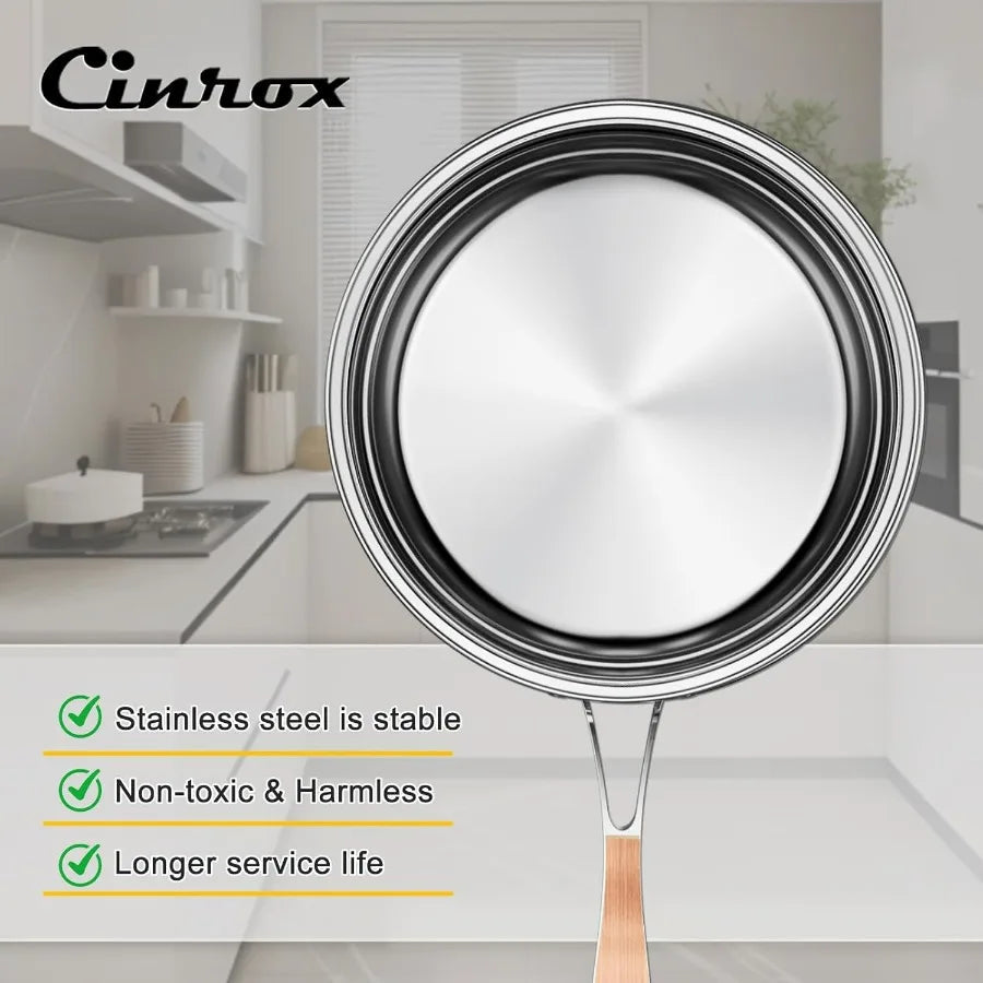 5Ply Stainless Steel Cookware Set with 10 Pieces for Induction Ohberri