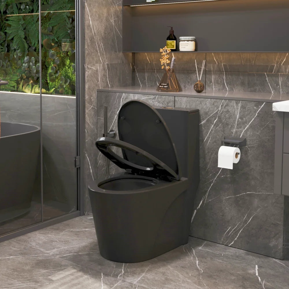 Dual-Flush, Water-Saving Elongated Ohberri