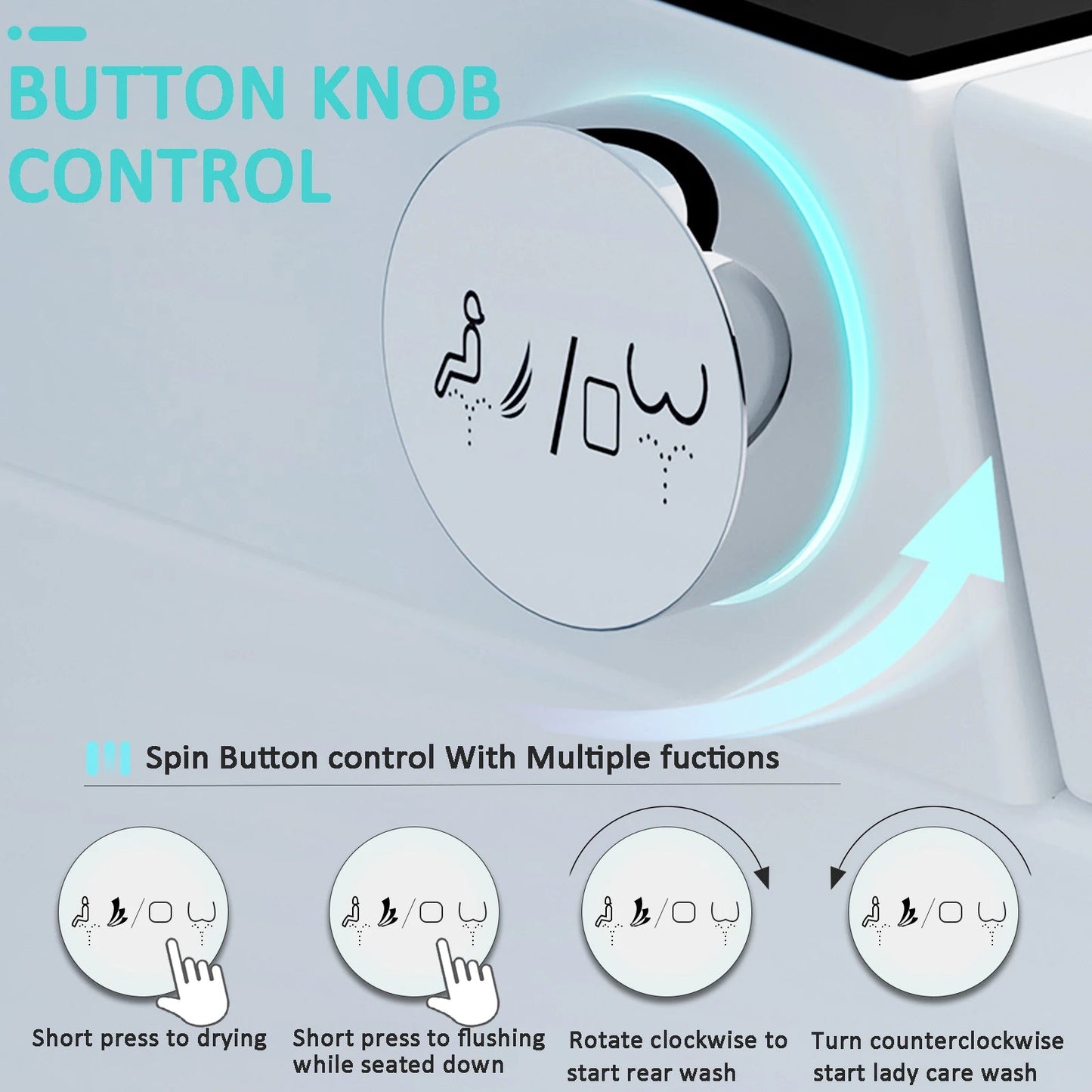 Smart Toilet with Heated Bidet Seat, toilet with bidet built in, AUTO Open/Close Lid Ohberri