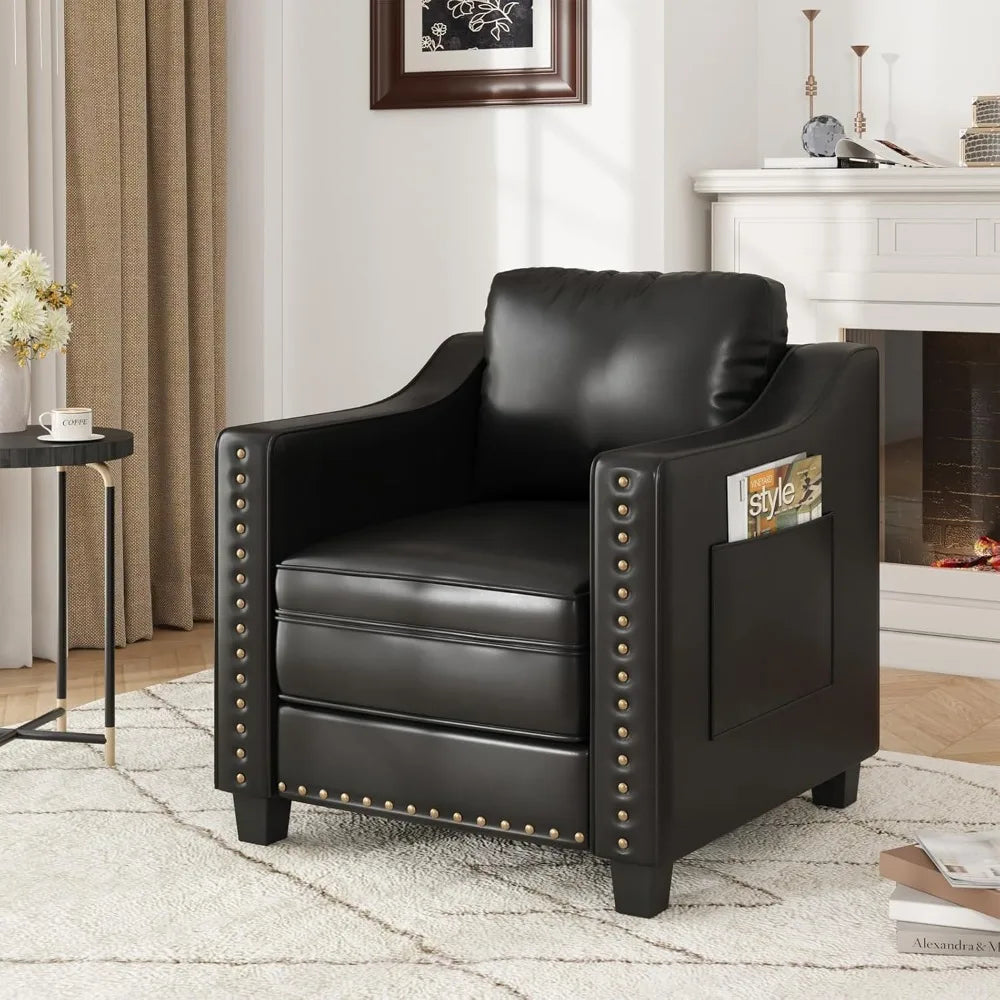 Faux Leather Accent Chair - Ohberri
